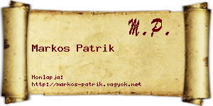 Markos Patrik névjegykártya